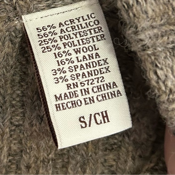 Perry Ellis Cable Knit Wool Blend Sweater Men’s Size Small Brown Chunky Classic - Picture 5 of 6